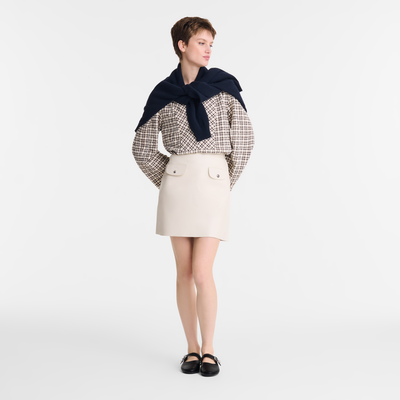 Skirt , Ecru - Leather