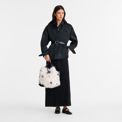 Le Roseau M Hobo 袋 , 黑/白色 - 帆布