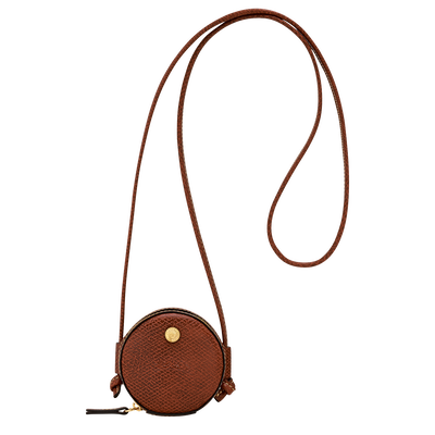 &Eacute;pure Coin purse with cord , Brown - Leather
