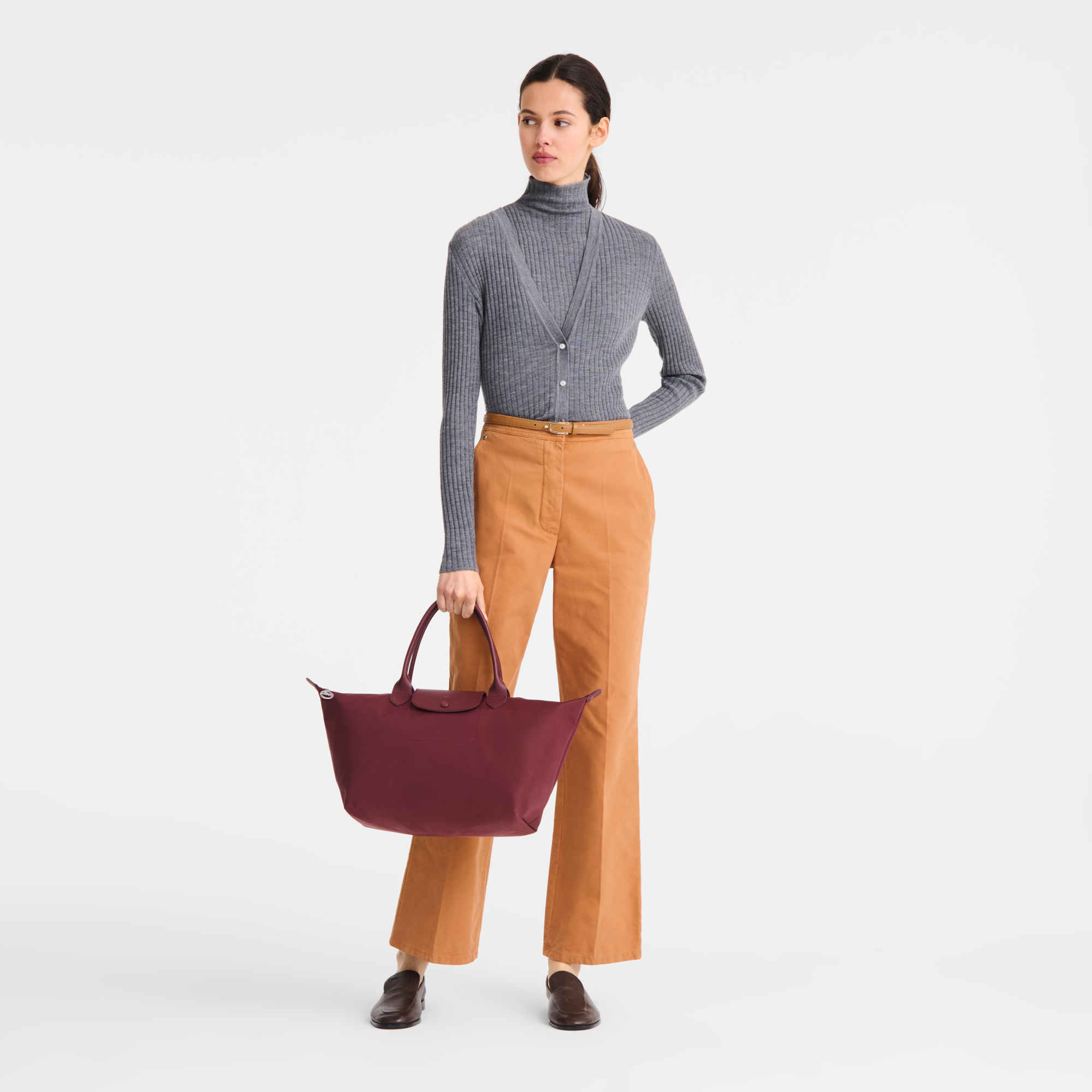 Le Pliage One Handbag L, Burgundy