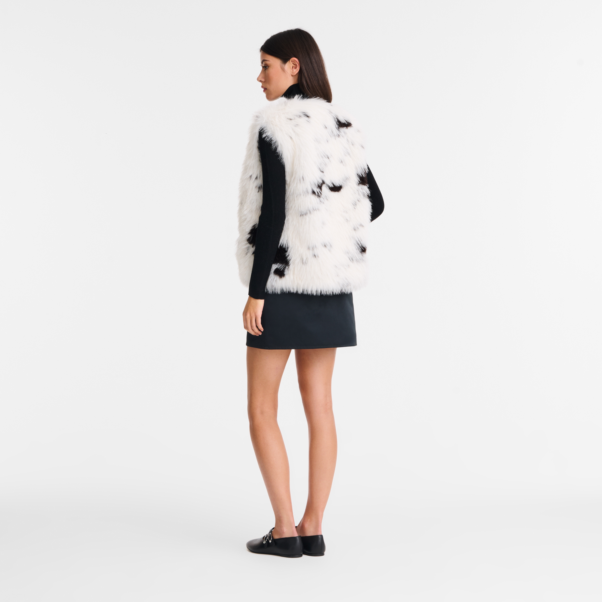 Sleeveless cardigan, Black/White - View 3 of
5 - zoom in null Sleeveless cardigan, Black/White