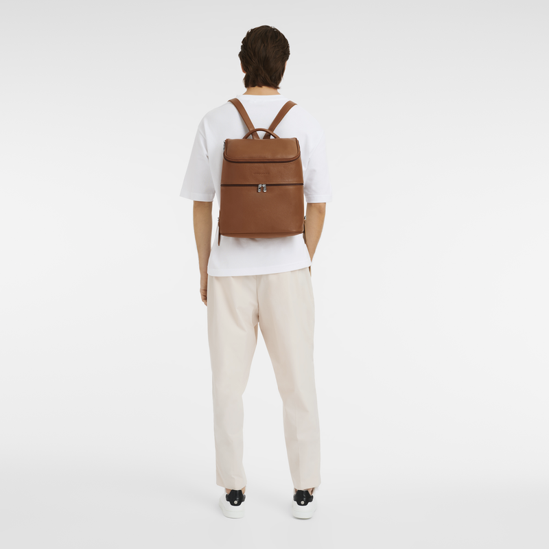 Le Foulonné Backpack , Caramel - Leather  - View 2 of  5