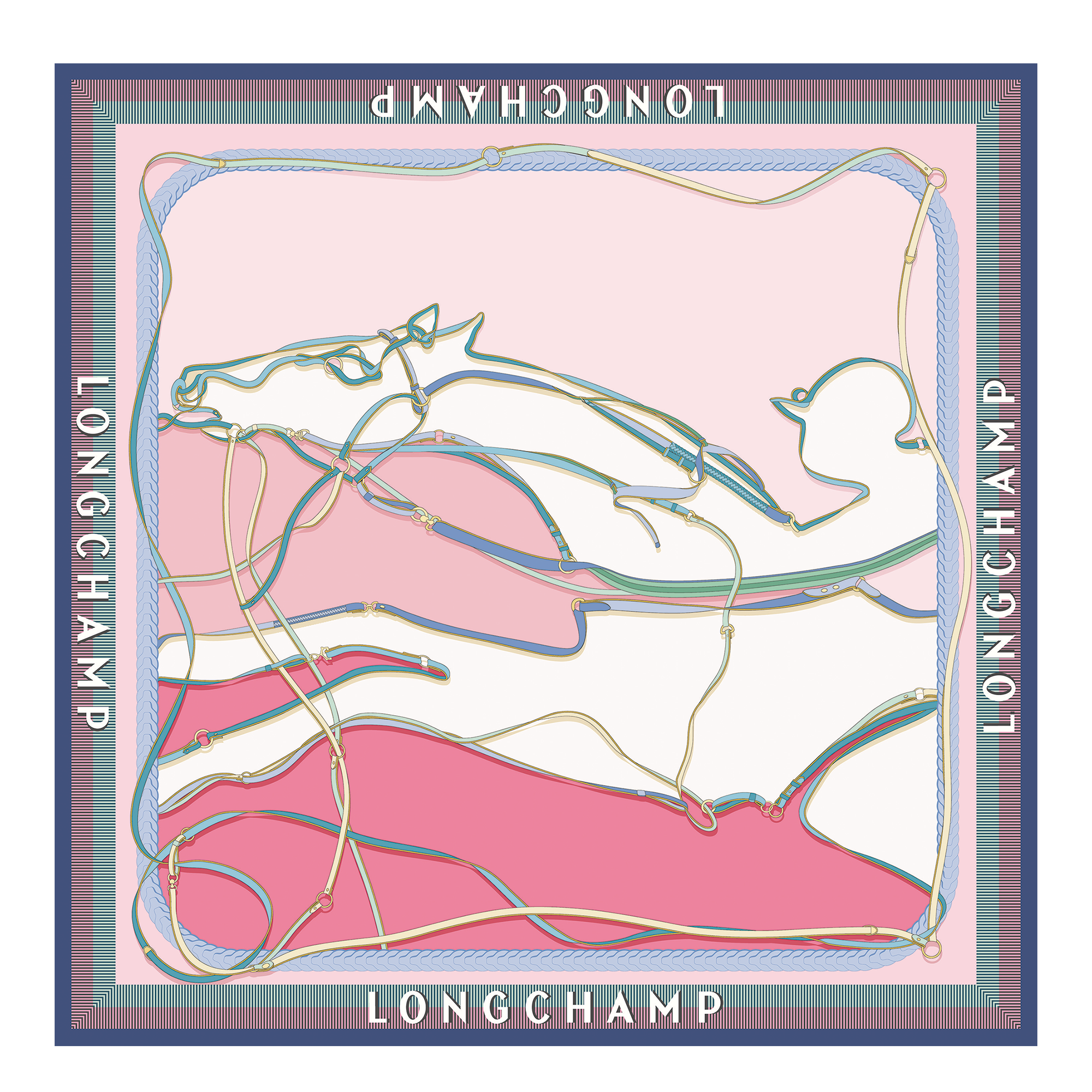 风驰电掣 丝巾 90, 虾粉色