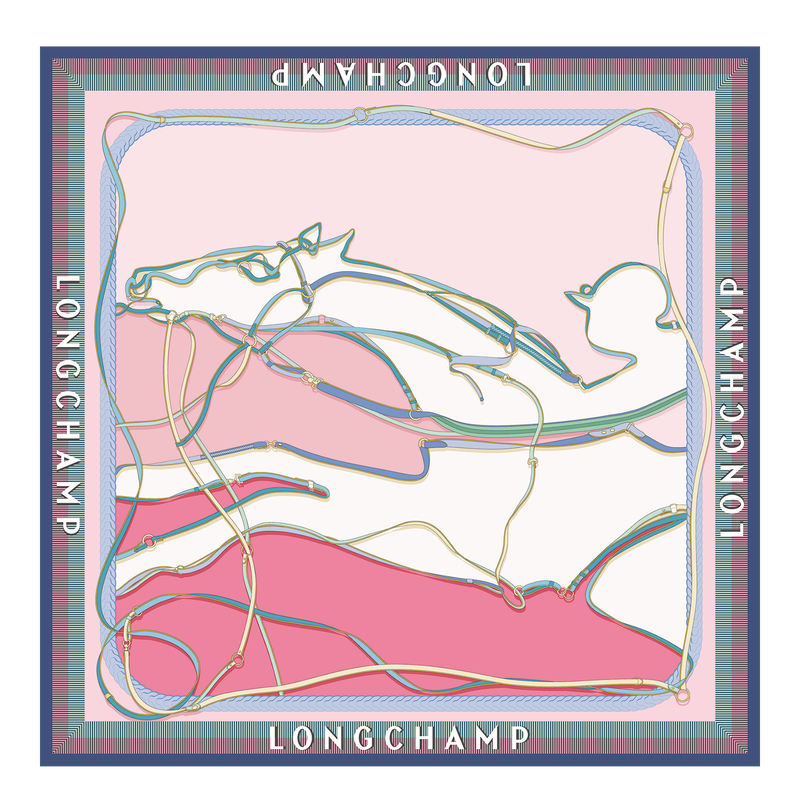 风驰电掣 丝巾 90 , 虾粉色 - 真丝  - 查看 1 2