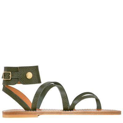 Longchamp x K.Jacques Sandals , Forest - Leather