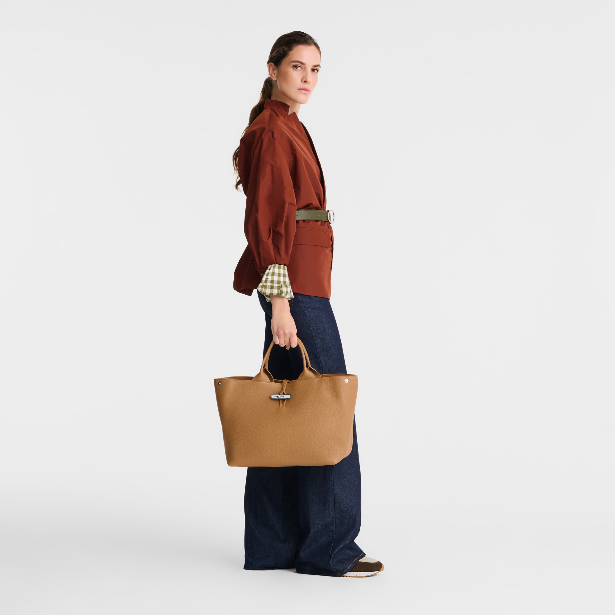 Le Roseau Handbag L, Walnut