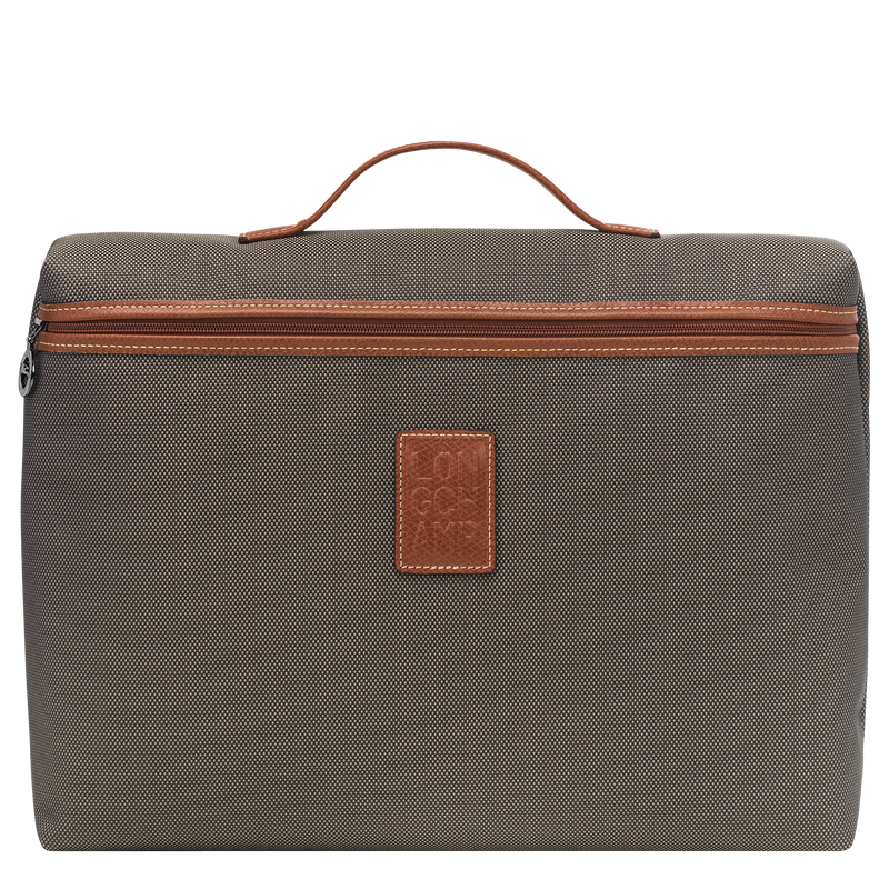 Boxford S Briefcase , Brown - Recycled canvas  - View 1 of  4