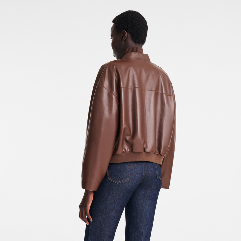 夹克 , 咖啡棕 - 皮革  - 查看 3 5