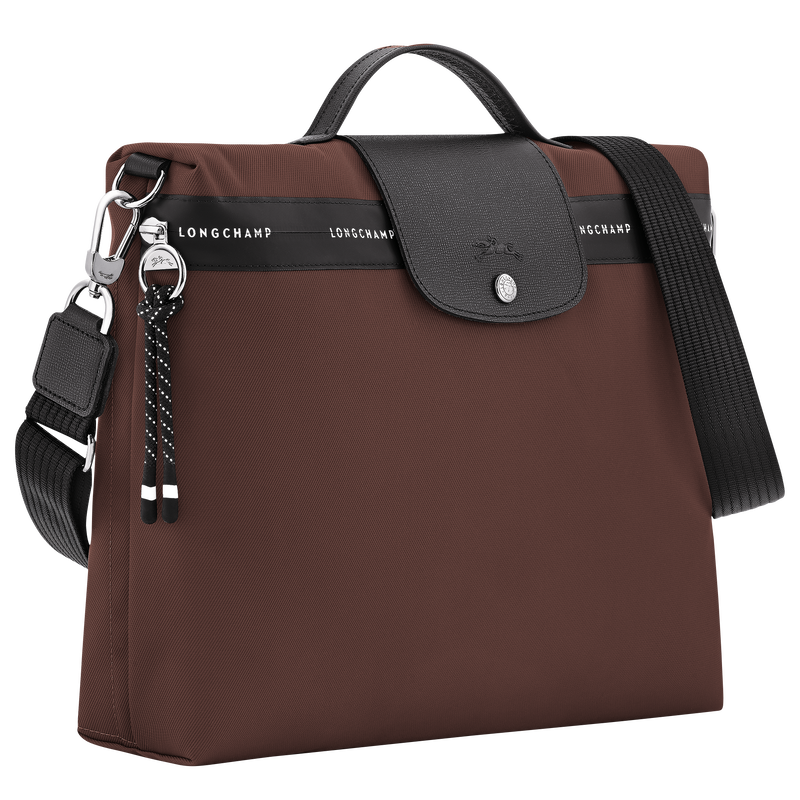 Le Pliage Energy Briefcase , Cocoa - Canvas  - View 3 of  6