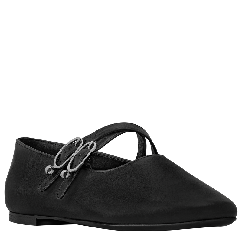 Le Foulonn&eacute; Ballerinas , Black - Leather  - View 2 of  4