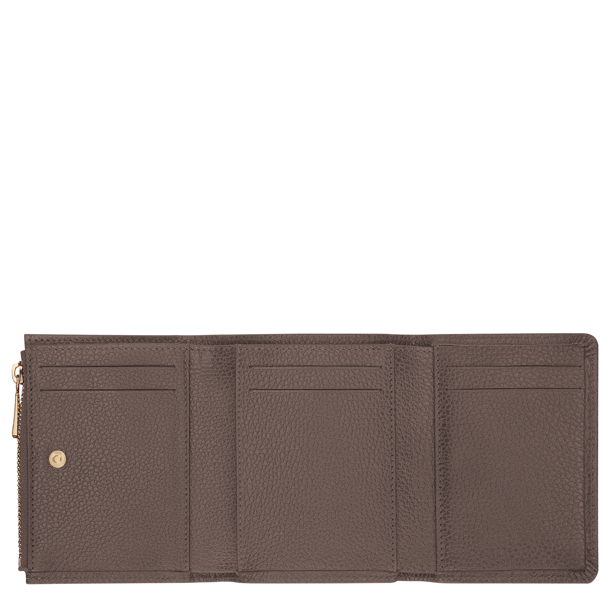 Le Foulonn&eacute; Compact wallet, Taupe