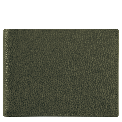 Le Foulonné Wallet , Khaki - Leather