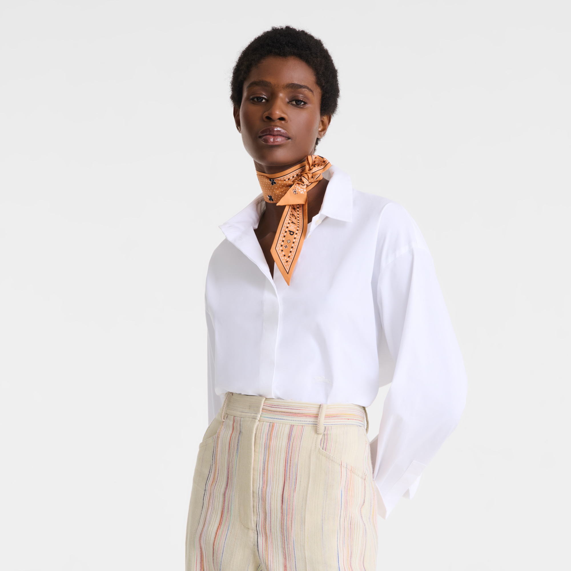 法式头巾 细丝带, 琥珀棕