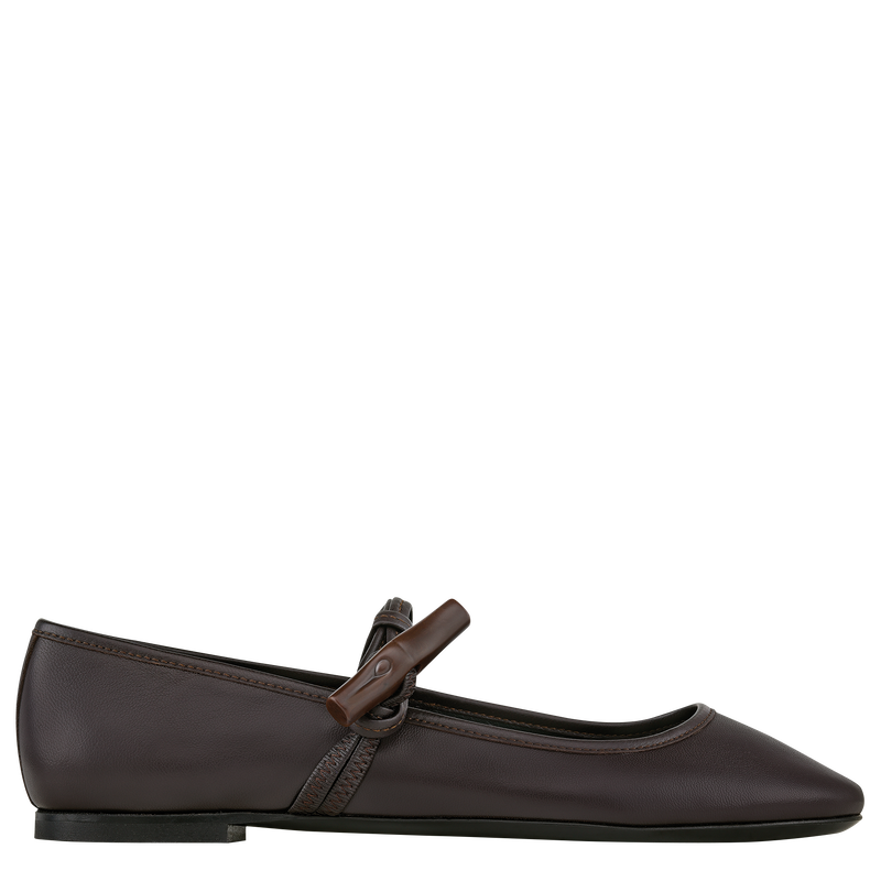 Roseau Ballerinas , Ebony - Leather  - View 1 of  4
