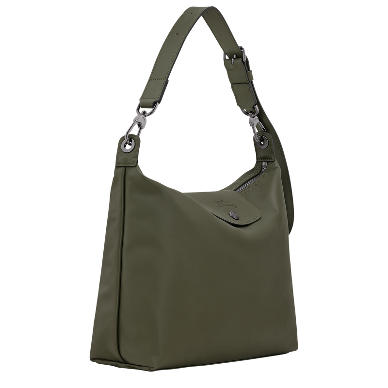 Le Pliage Xtra M Hobo 袋 , 冷杉色 - 皮革  - 查看 3 6
