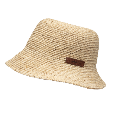 Bucket hat , Natural - Raffia