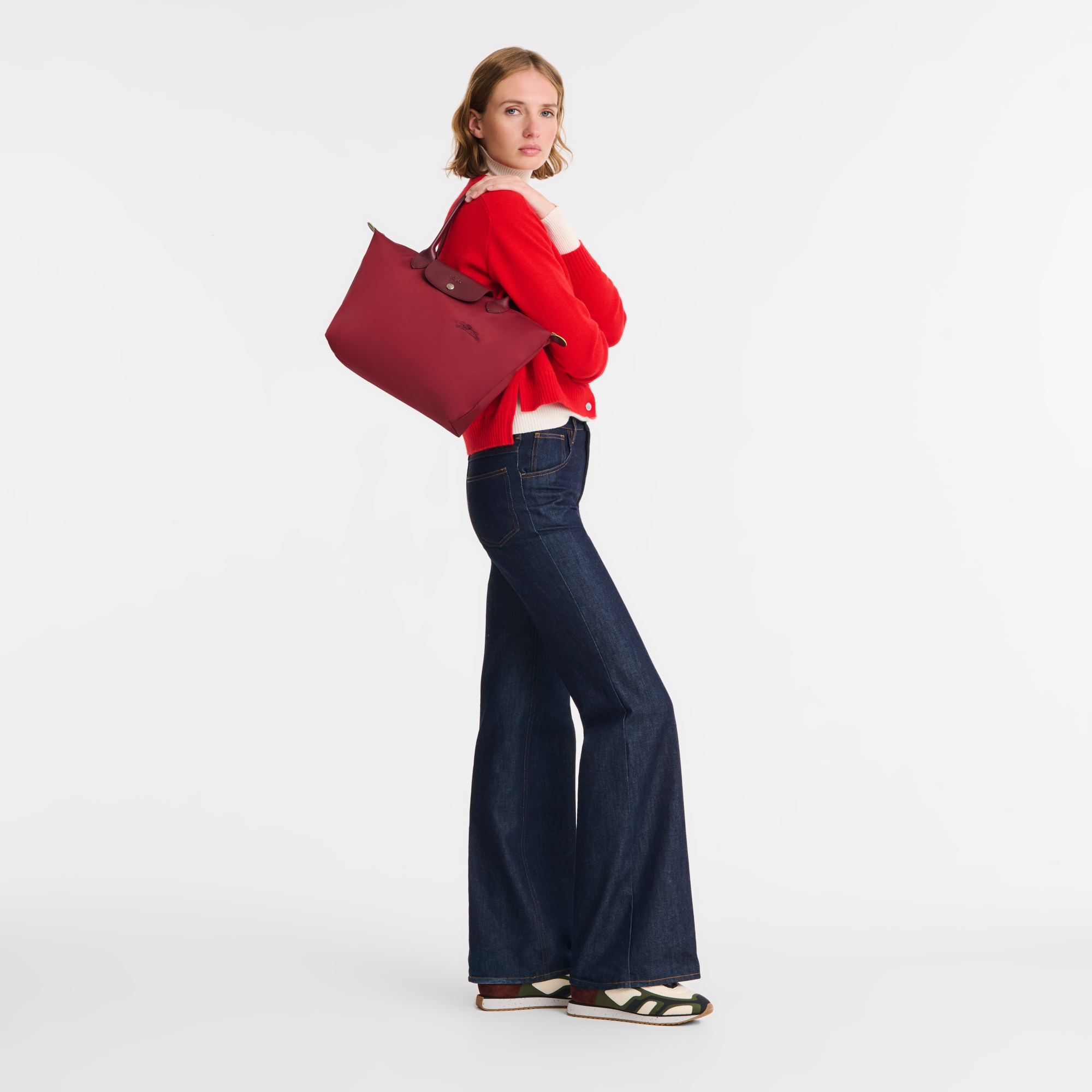 Le Pliage Green Tote bag M, Pomegranate