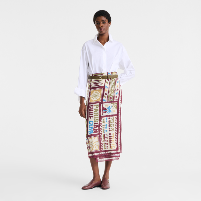 Parisian Surf Club Pareo , Burgundy - Cotton  - View 1 of  1