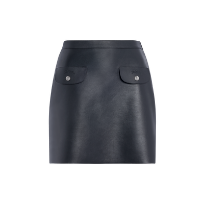 半身裙 , 黑色 - 皮革