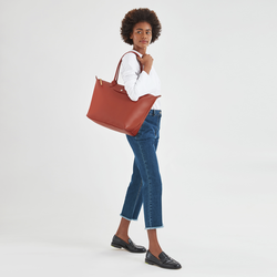Le Pliage City L Tote bag , Terracotta - Canvas