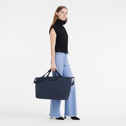 Le Pliage Xtra S 旅行包 , 海军蓝色 - 皮革