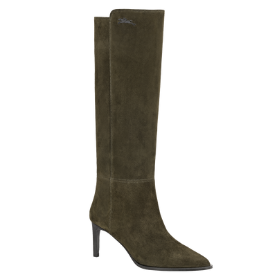 Elan Heel boots , Olive - Leather