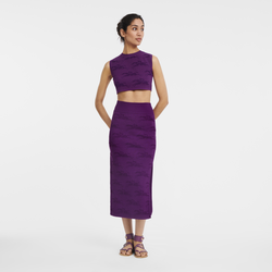 中长半身裙 , 紫色 - 针织