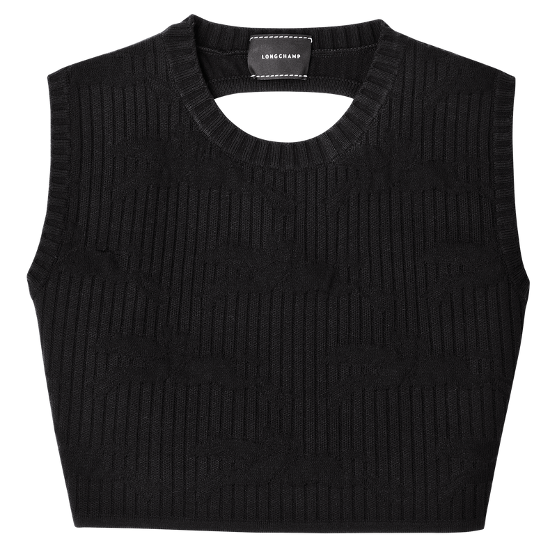 Sleeveless top , Black - Knit  - View 1 of  3