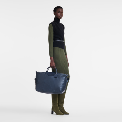 Le Foulonné 系列 L 旅行包 , 海军蓝色 - 皮革