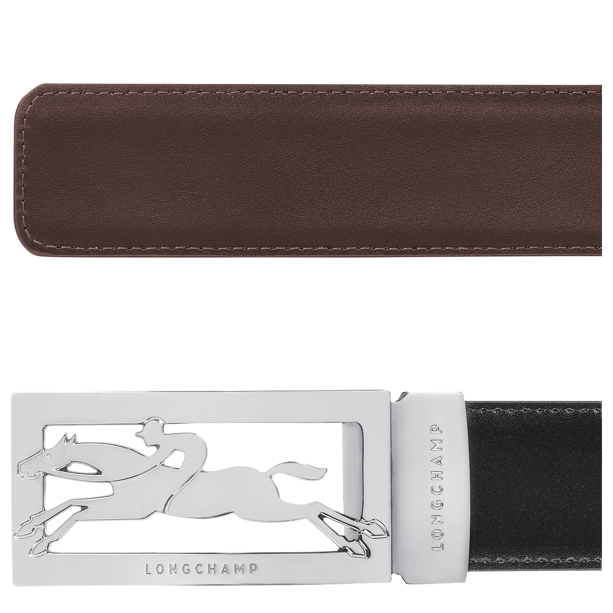 Delta Box Men's belt, Black/Mocha