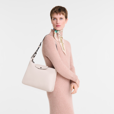 Le Pliage Xtra M Hobo 袋 , 米白色 - 皮革