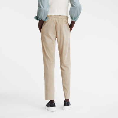 null Leather straight pants, Linen