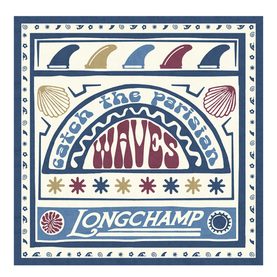 Catch The Parisian Wave（逐浪巴黎） 丝巾 50 , 勃艮第色 - 真丝