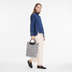 Le Pliage LGP M 托特包 , 黑/白色 - 帆布