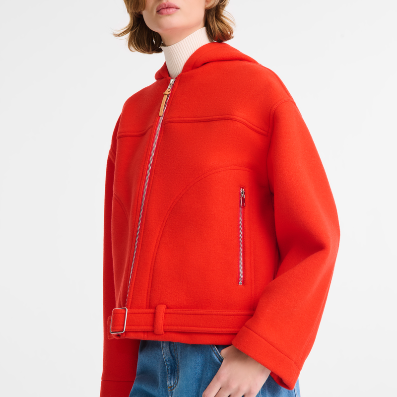 Jacket , Red - Wool broadcloth  - View 5 of  5