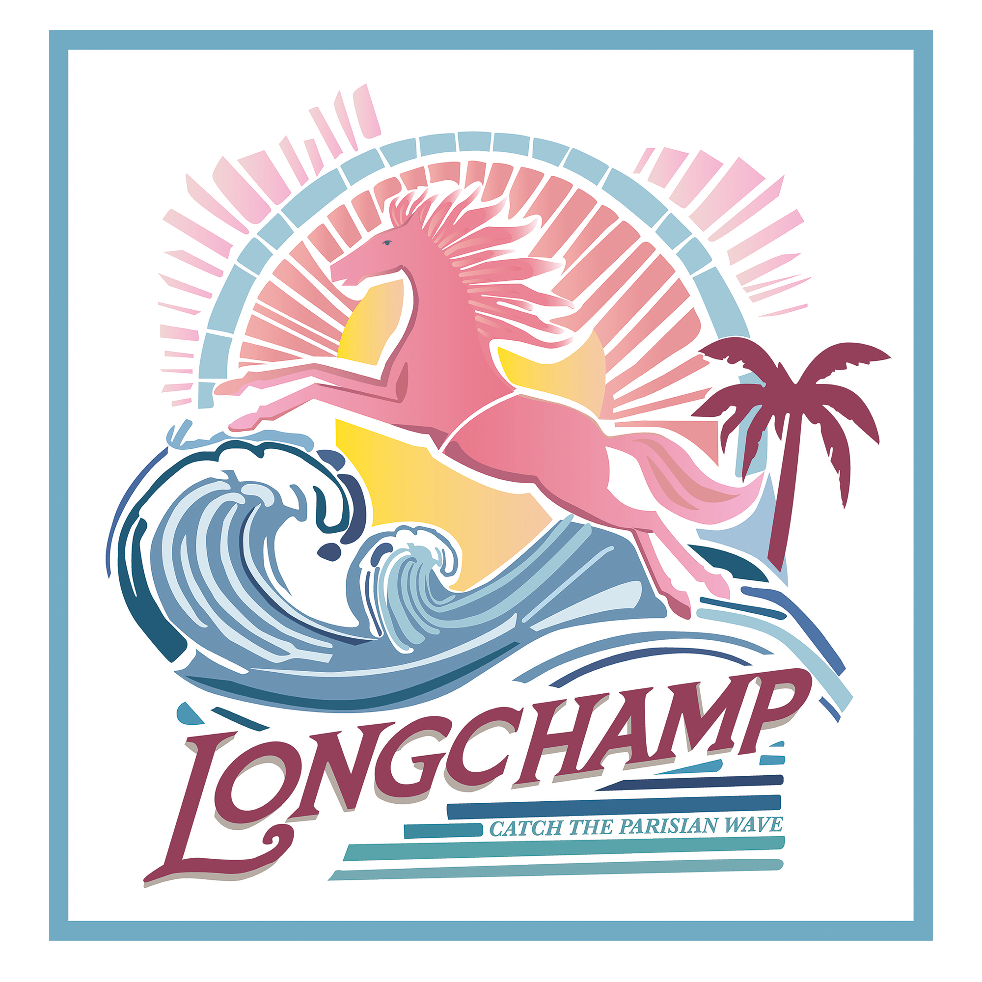 La Vague du Style Silk scarf 70, Rainbow