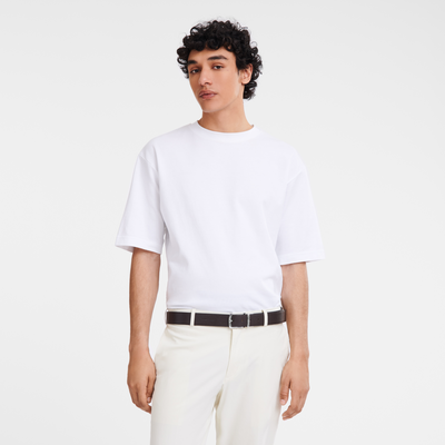 Le Foulonn&eacute; Men's belt , Mocha/Black - Leather