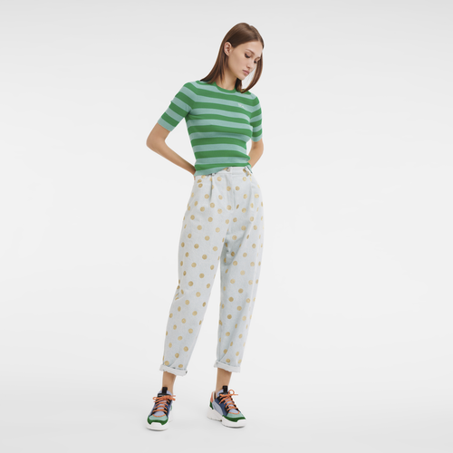 Spring/Summer 2023 Collection Knitted t-shirt, Grass/Aqua