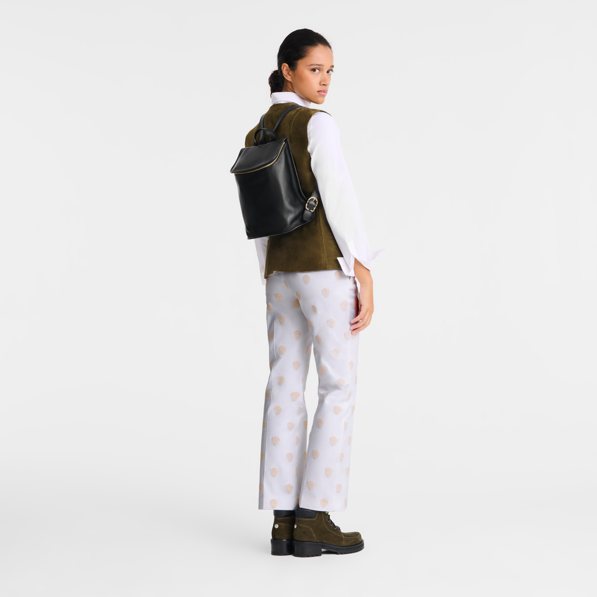 Le Foulonn&eacute; Backpack M, Rose gold