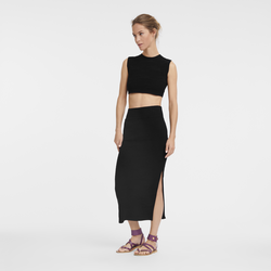 Midi skirt , Black - Knit