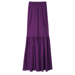 半身长裙 , 紫色 - 绉纱