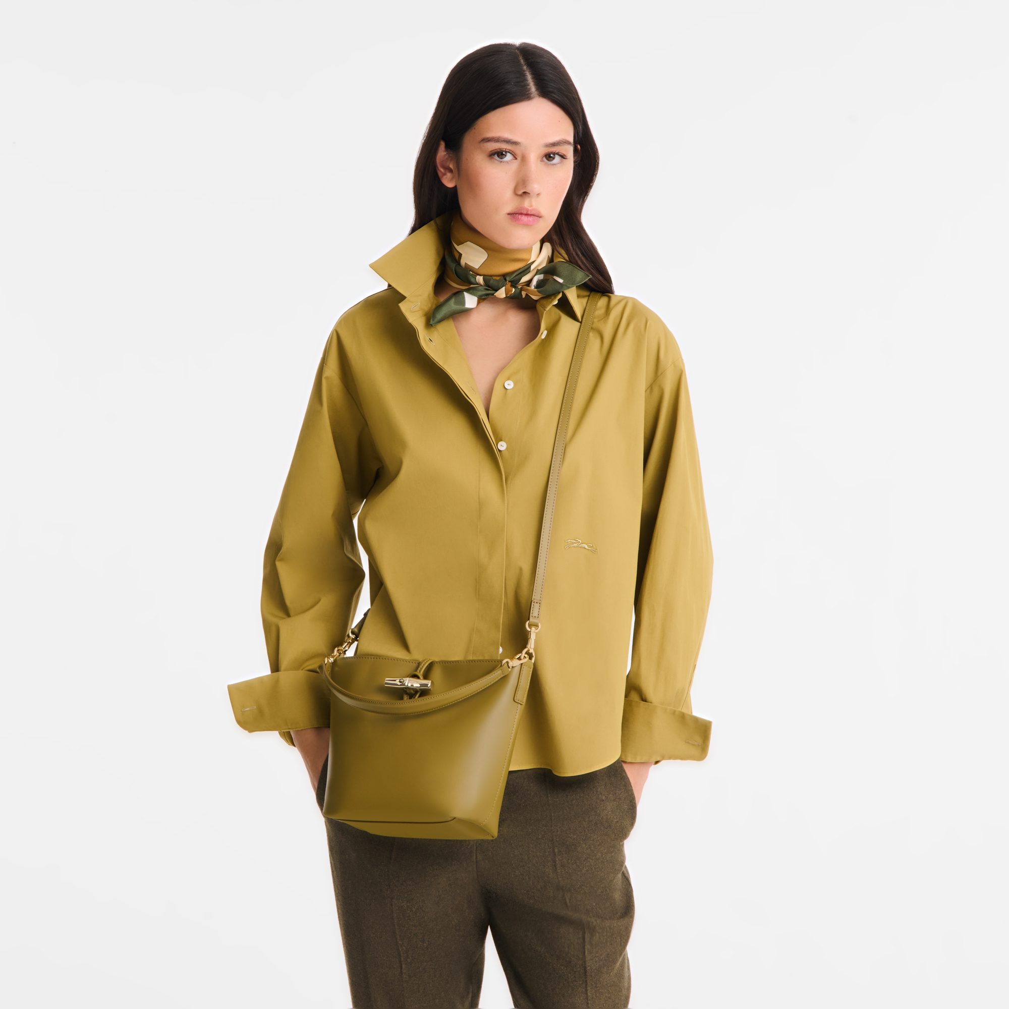 Le Roseau 水桶包 XS, 橄榄绿