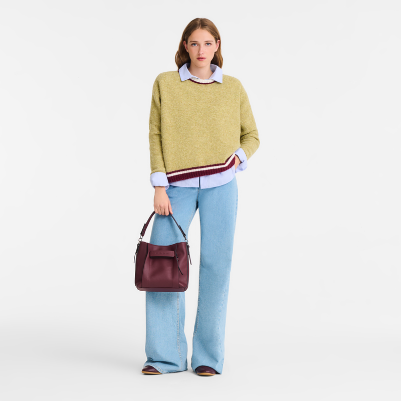 Longchamp 3D S 斜挎包 , 勃艮第色 - 皮革  - 查看 2 5