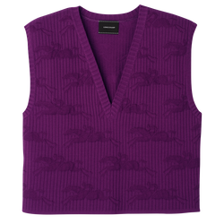 无袖毛衣 , 紫色 - 针织