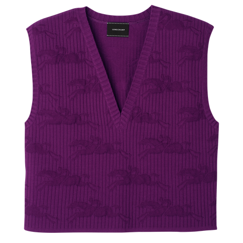 无袖毛衣 , 紫色 - 针织 - 查看 1 3