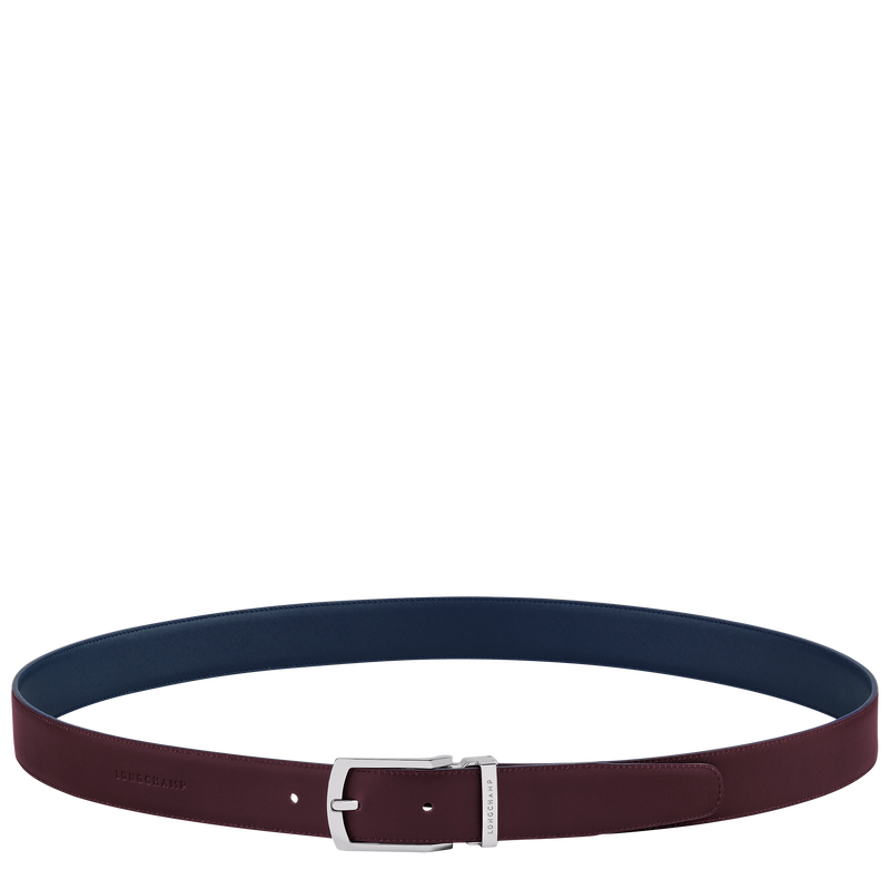 Delta Box Men's belt , Navy/Burgundy - Leather  - View 4 of  5