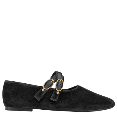 Le Foulonn&eacute; Ballerinas , Black - Leather