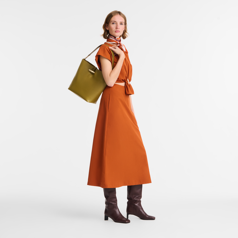 Le Roseau M Hobo bag , Olive - Leather  - View 2 of  6