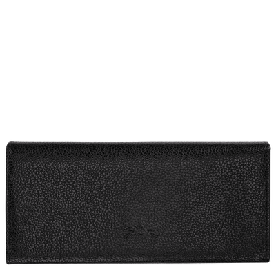 Le Foulonn&eacute; Long continental wallet , Black - Leather