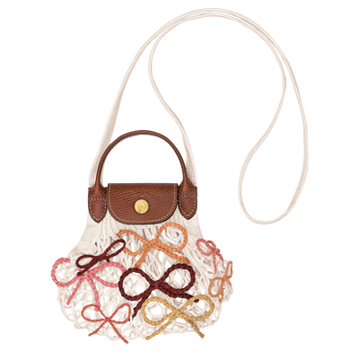 Le Pliage Collection XS Mesh bag , Ecru - Canvas